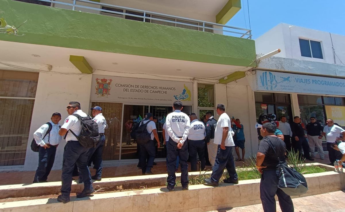 Policías de Campeche exigen pago de sus quincenas