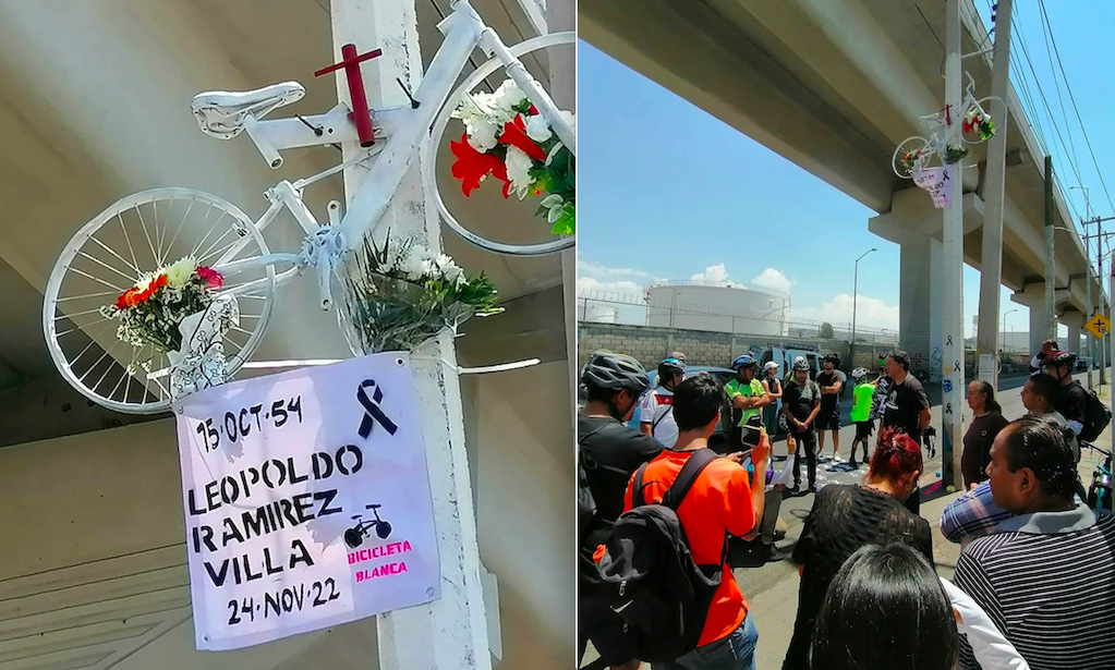 Protestan por muerte de Leopoldo Ramírez, ciclista arrollado en Querétaro 