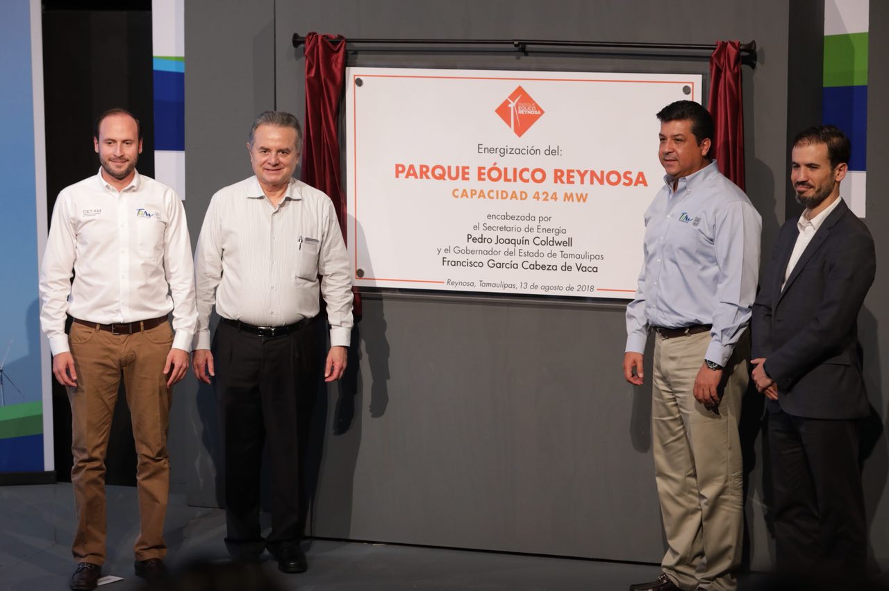 Inauguran parque eólico en Reynosa, Tamaulipas