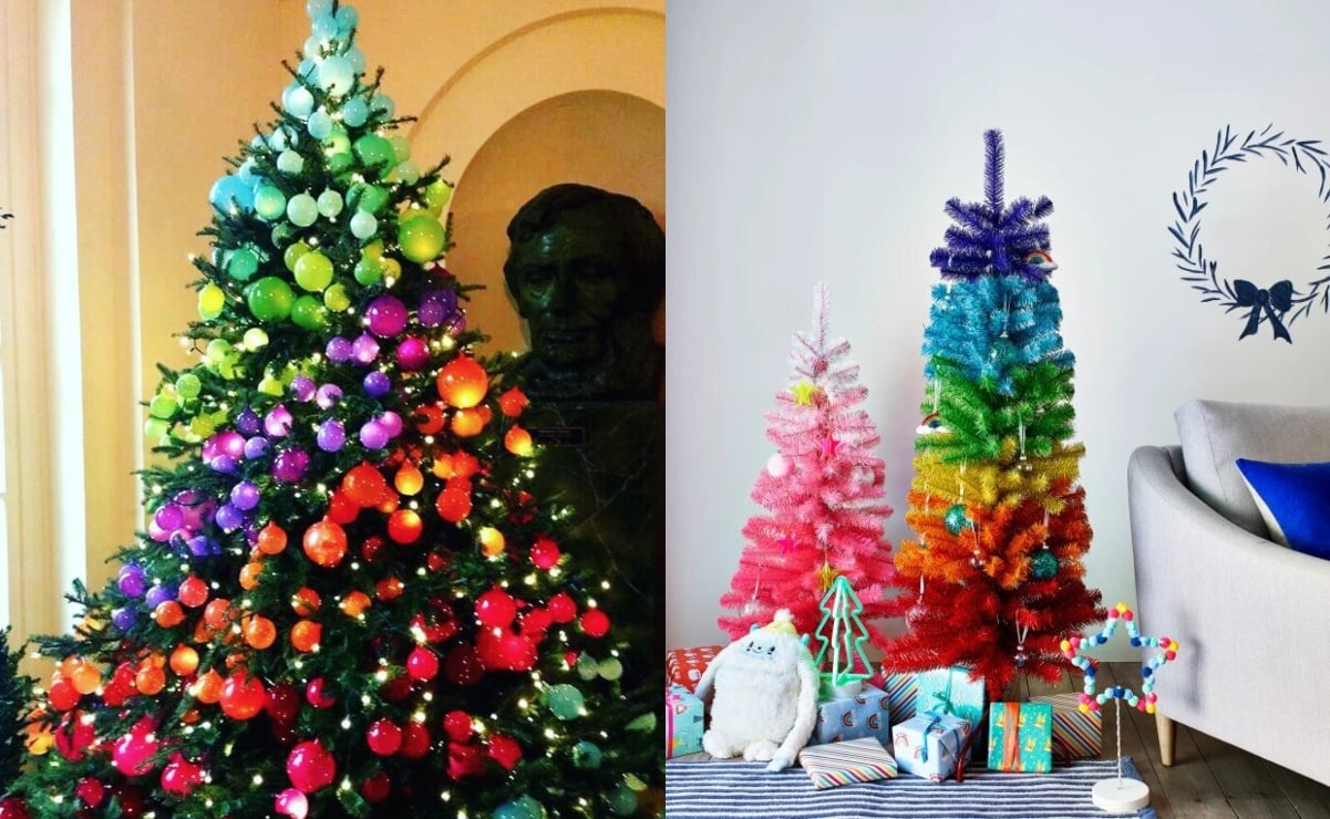 Alerta tendencia: árboles arcoíris para decorar tu Navidad en casa
