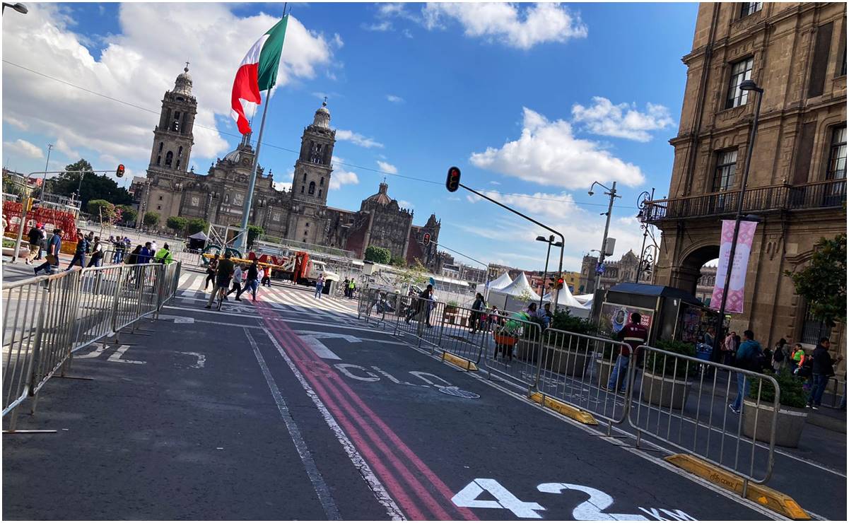 Preparan últimos detalles para la llegada de corredores al Zócalo por el XL Maratón de la CDMX