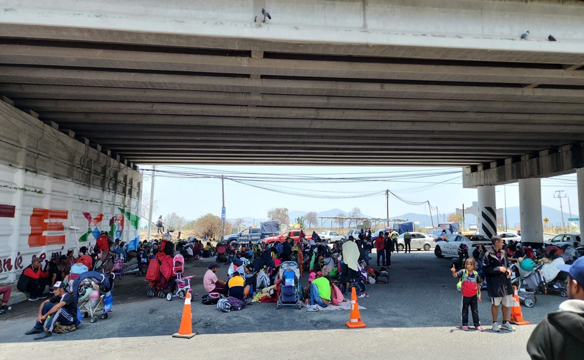 Caravana migrante llega a Texcoco rumbo a la Basílica de Guadalupe y luego continuar a EU