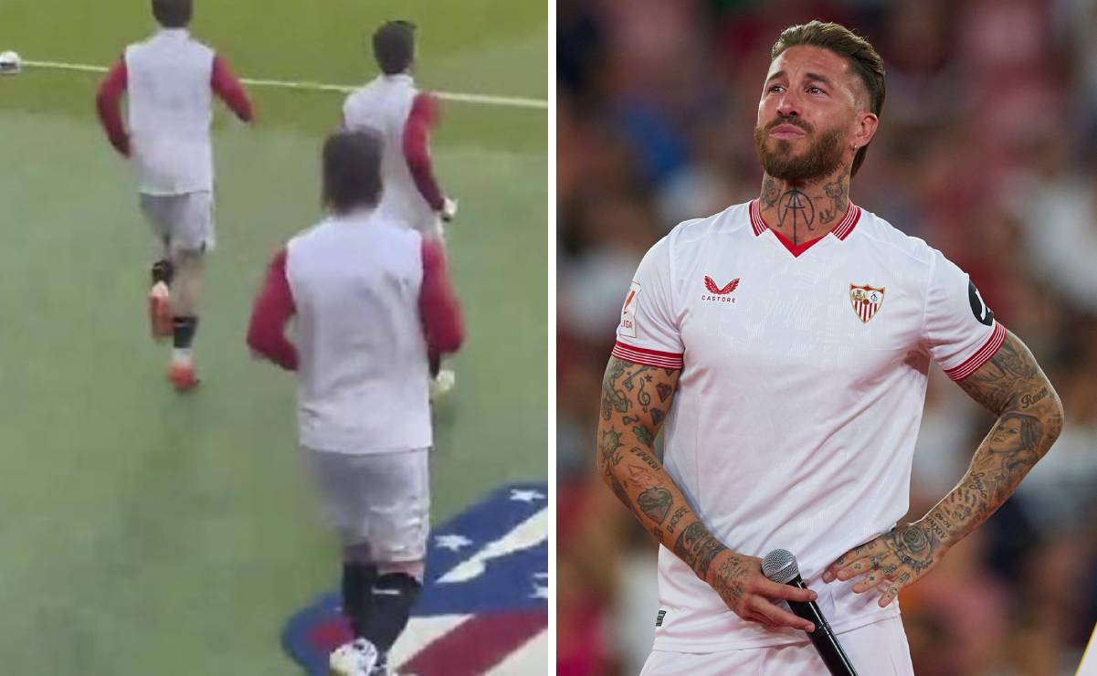 Sergio Ramos provocó a la afición de Atlético de Madrid pisando su escudo a propósito