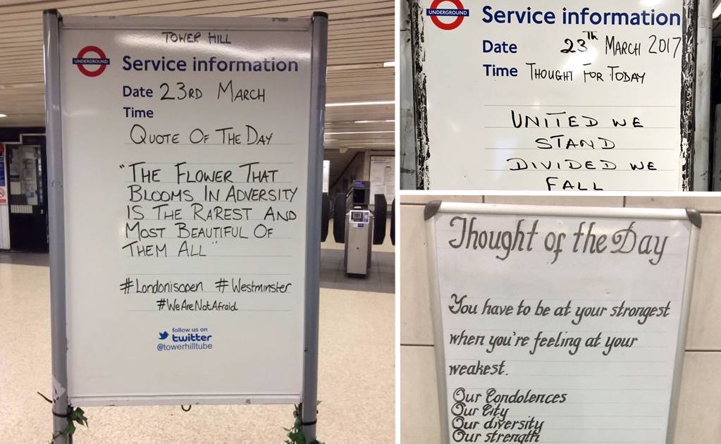 Tras atentado, el metro de Londres se llena de emotivos mensajes