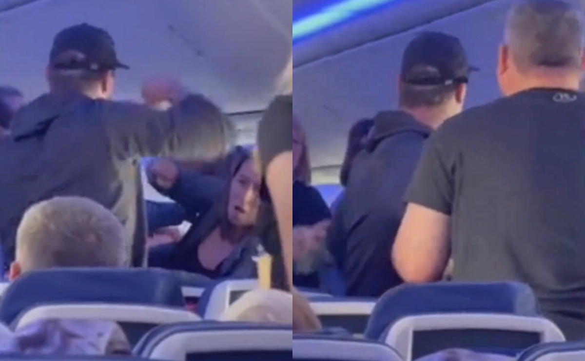 Pasajeros de avión protagonizan violenta pelea y desatan el pánico en pleno vuelo. VIDEO