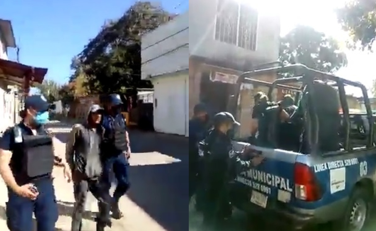 Policías detienen a dos jóvenes por no usar cubrebocas en Zaachila, Oaxaca