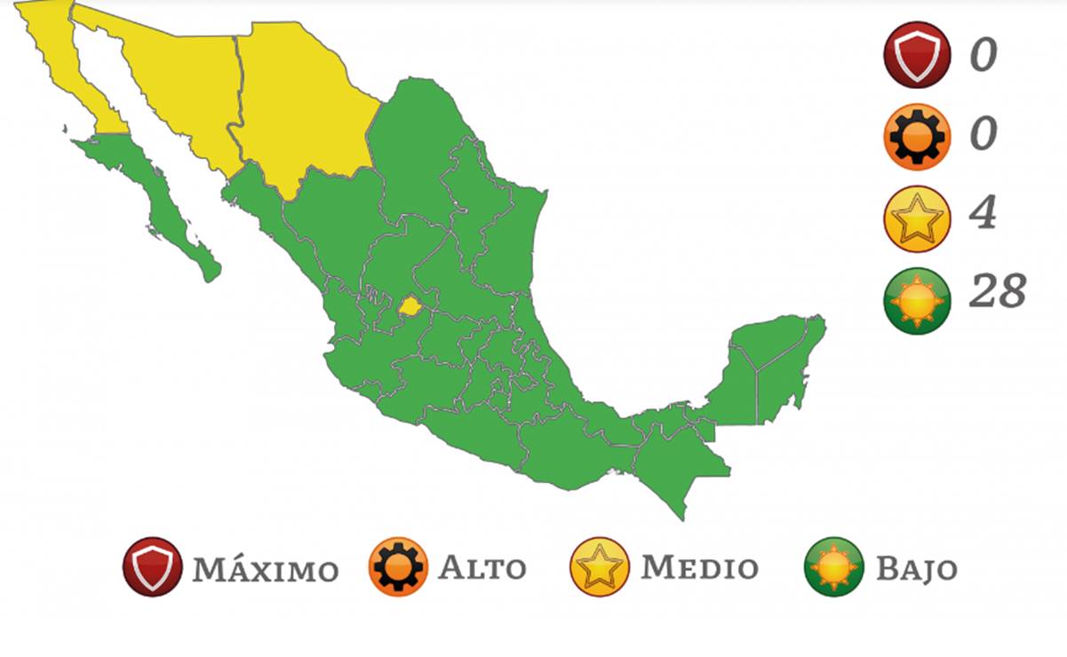 Semáforo Covid en México cierra el 2021 con 28 estados en verde