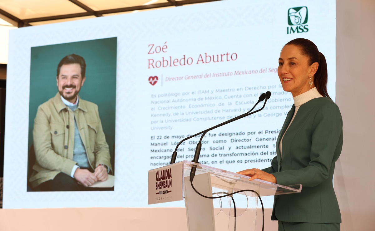 Con ausencia de Zoé Robledo, Sheinbaum anuncia que seguirá al frente del IMSS