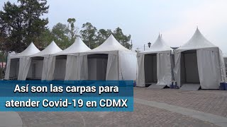 Instalan carpas de clasificación en hospitales Covid-19 de la CDMX