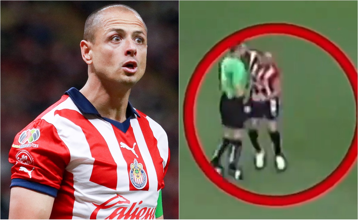 VIDEO: Chicharito Hernández explota contra árbitro por tocarlo durante el Clásico Nacional