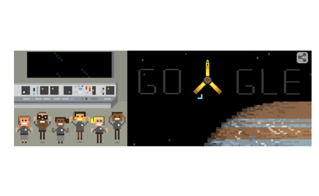 Google celebra la llegada de sonda espacial Juno a Júpiter
