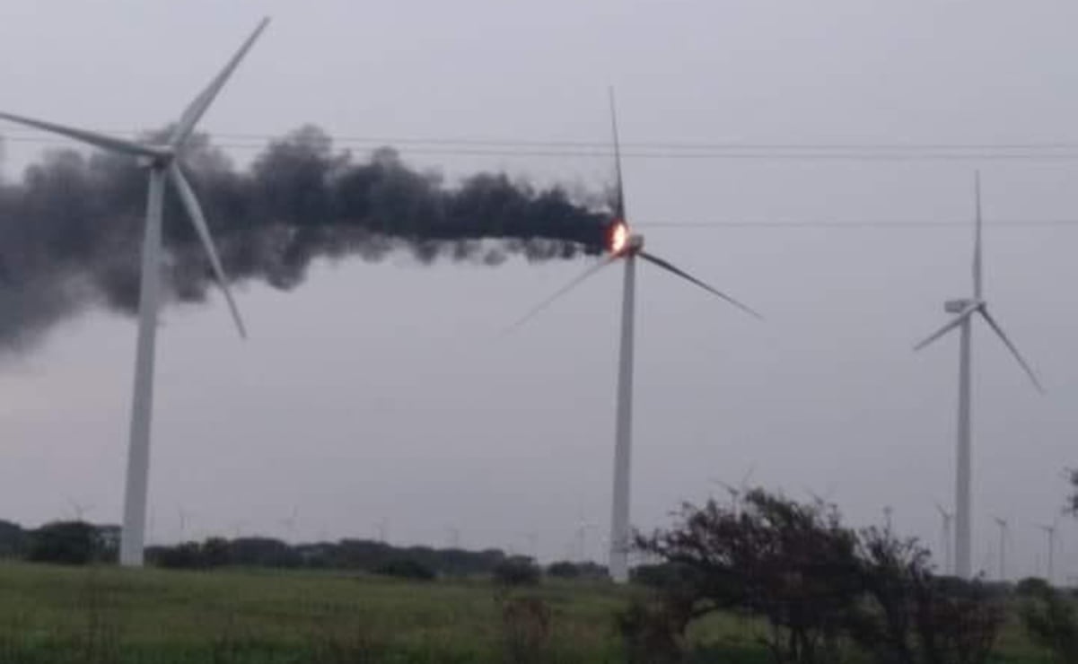 Se incendia aerogenerador de parque eólico en el Istmo de Tehuantepec, Oaxaca 