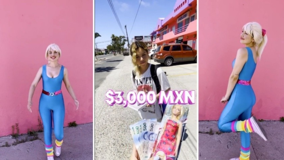 Estudiante acepta reto callejero para convertirse en Barbie por 3 mil pesos y se vuelve viral