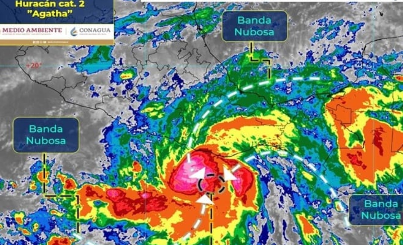 Huracán Agatha impactará esta tarde en Santa María Tonameca y San Pedro Pochutla en Oaxaca 