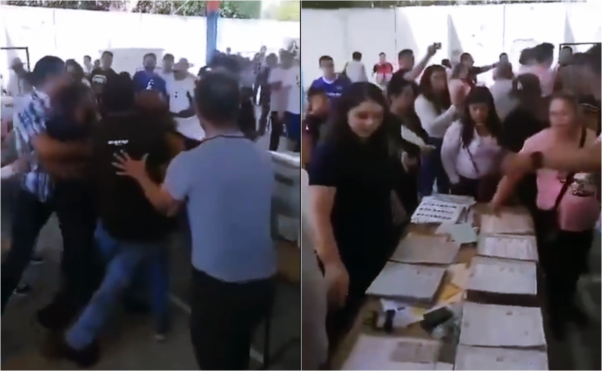 Sujetos provocan trifulca en Los Héroes Coacalco al intentar meterse en la fila para anticipar voto