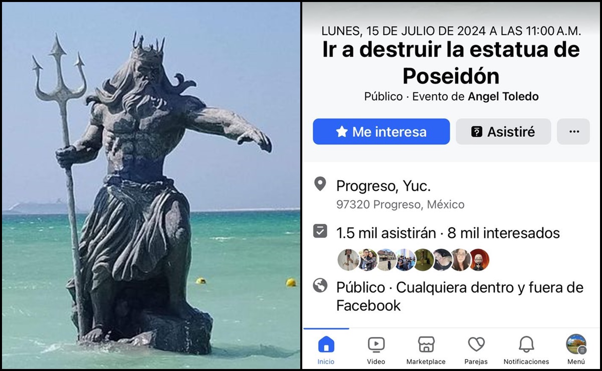 Huracán Beryl: ante su llegada a Yucatán, organizan en redes sociales destrucción de estatua de Poseidón