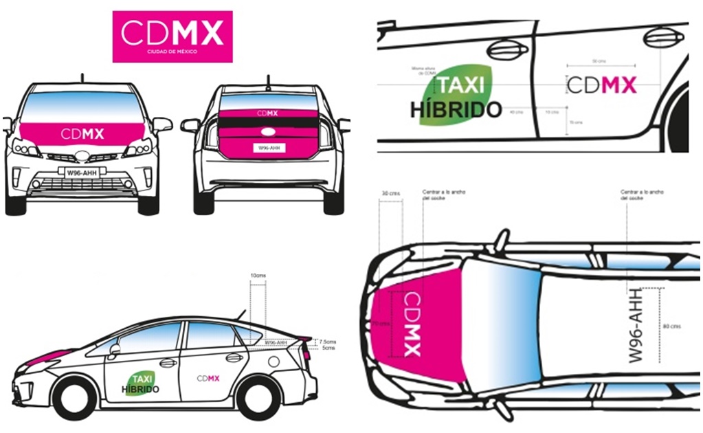 Publican cromática para taxis híbridos de la CDMX