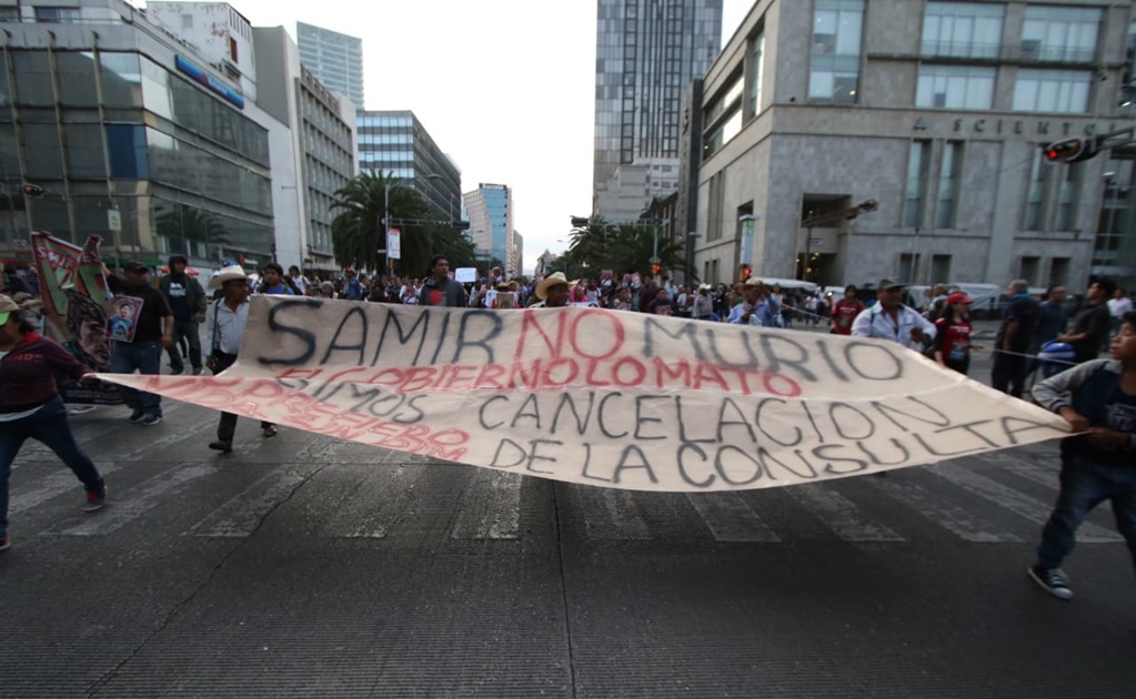 Marchan en CDMX contra termoeléctrica de Huexca y por asesinato de Samir Flores