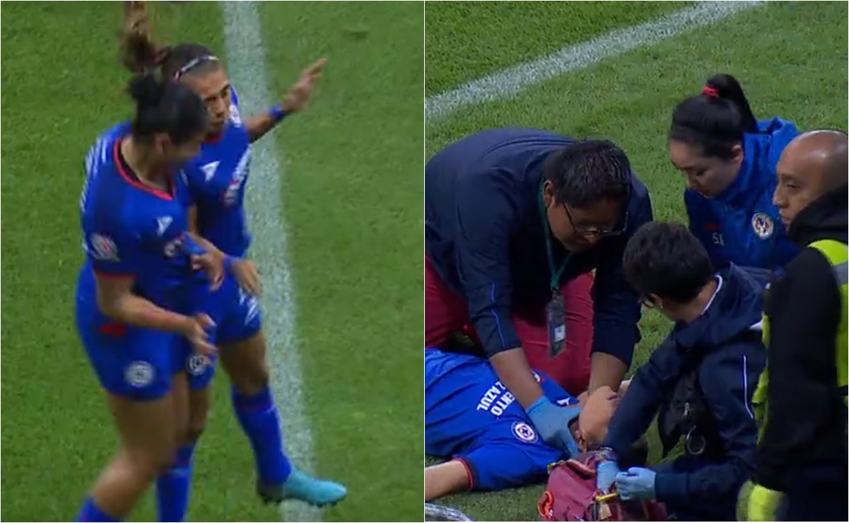 Tensión en el América vs Cruz Azul; Daniela Flores abandonó el duelo por un golpe en la cabeza