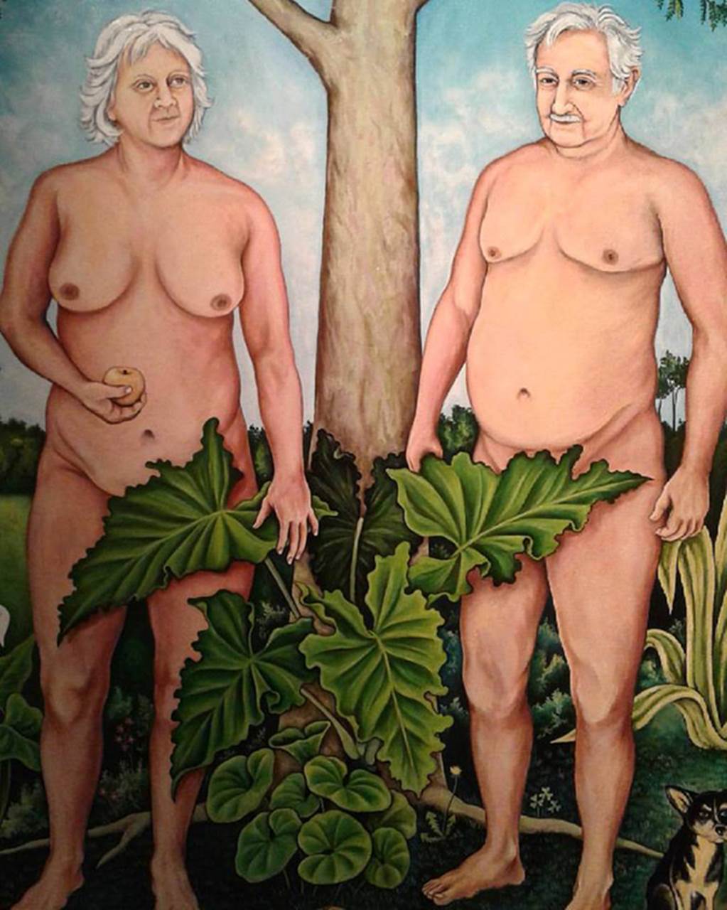 Retiran polémico cuadro de Mujica y su esposa desnudos