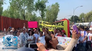 Llegan manifestantes de estancias infantiles a San Lázaro