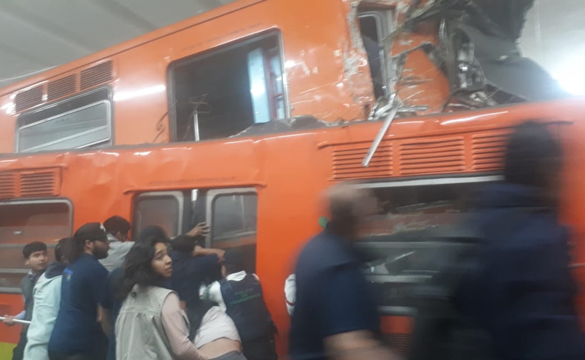 Chocan trenes de metro Tacubaya; hay un muerto y 41 heridos