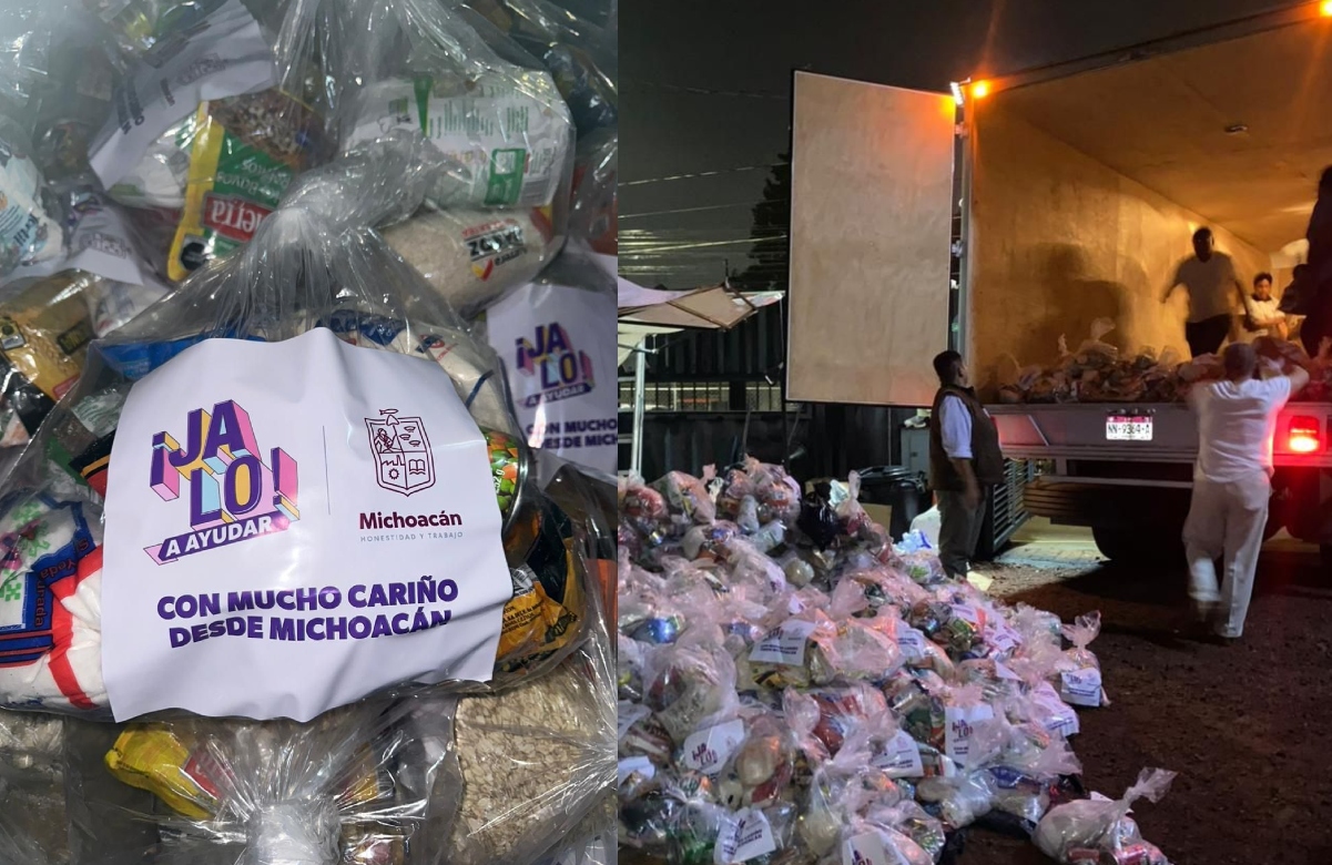 Sale primer camión de Michoacán con apoyo humanitario para damnificados por "Otis" en Guerrero