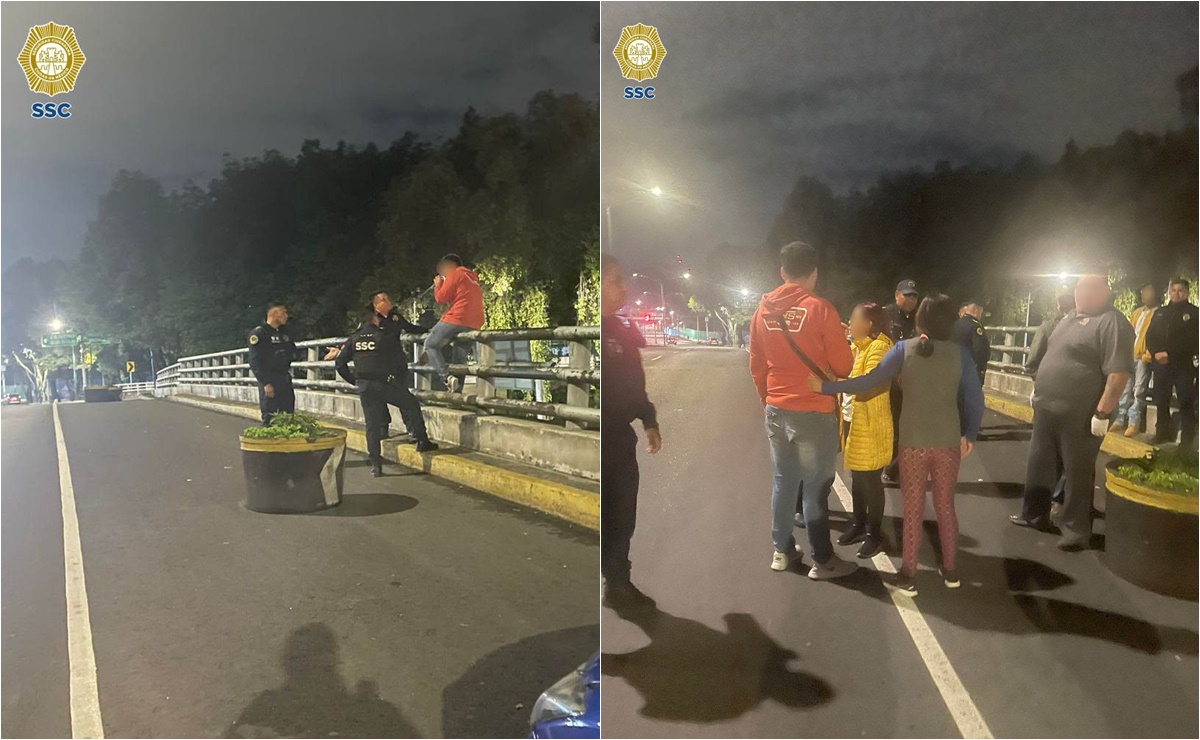 Policías salvan a joven que intentaba saltar de un puente cerca del Estadio Azteca en Coyoacán