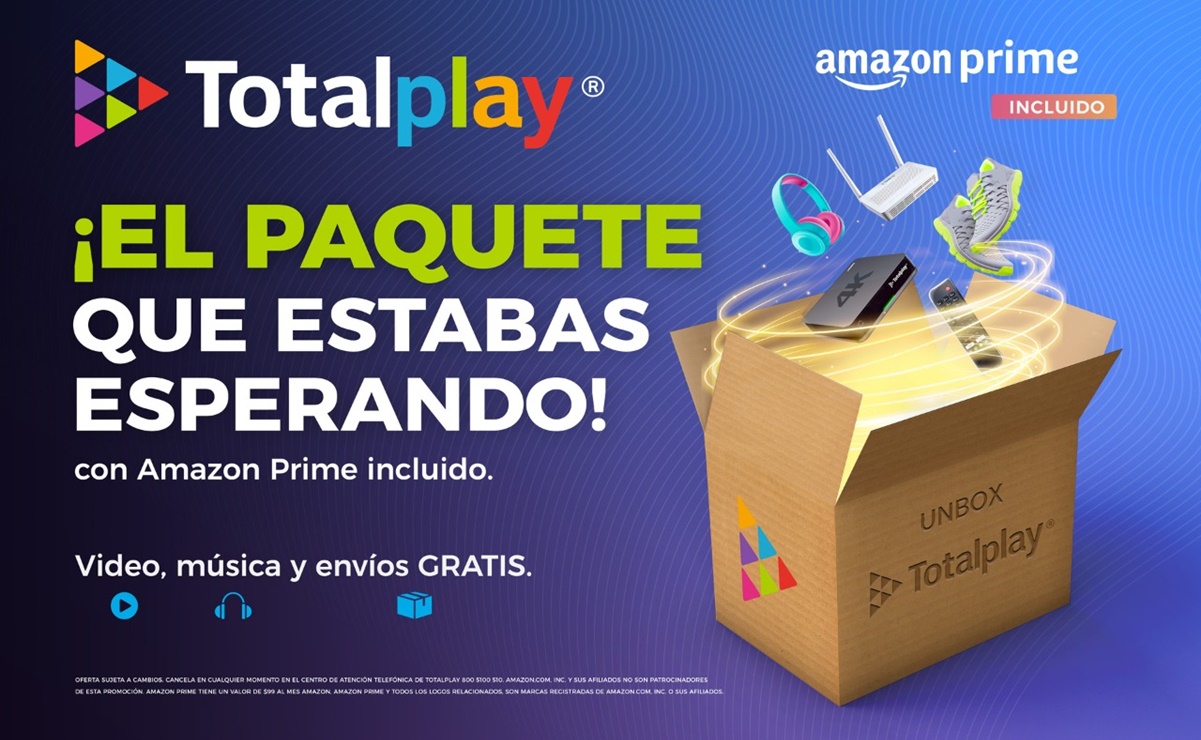 Totalplay Unbox ofrece envíos, video y música con la membresía de Amazon Prime incluida