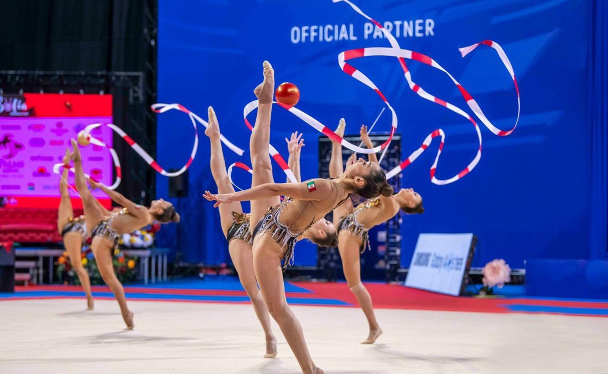 Equipo mexicano de gimnasia rítmica gana medalla de plata en Copa del Mundo de Portugal