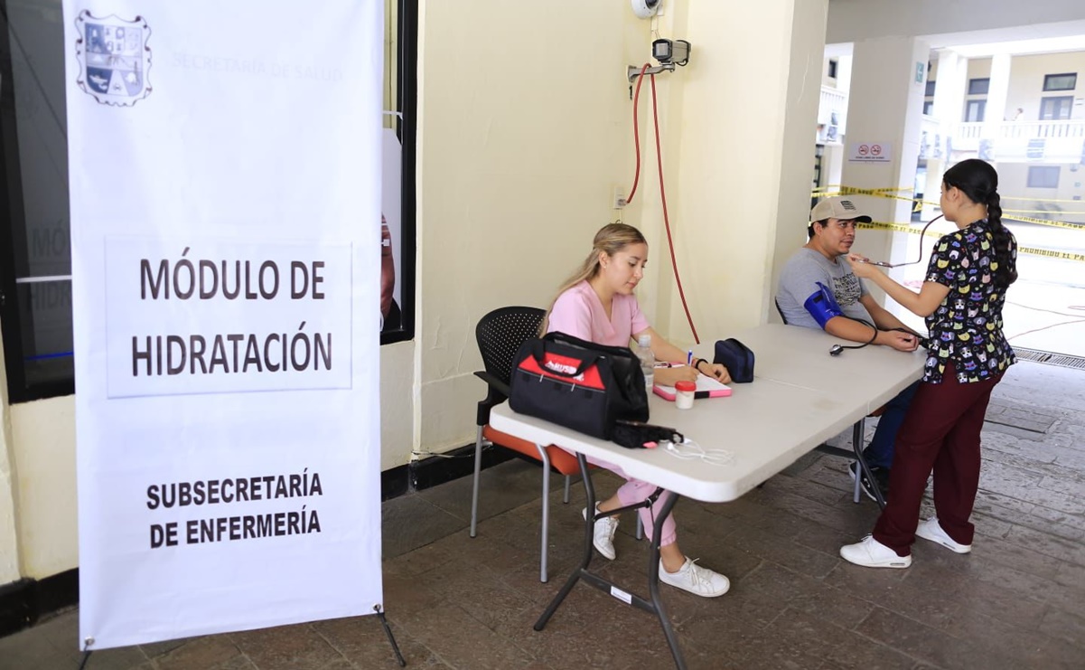 Tercera ola de calor: Activan módulos de hidratación y chequeo de presión arterial en Tamaulipas