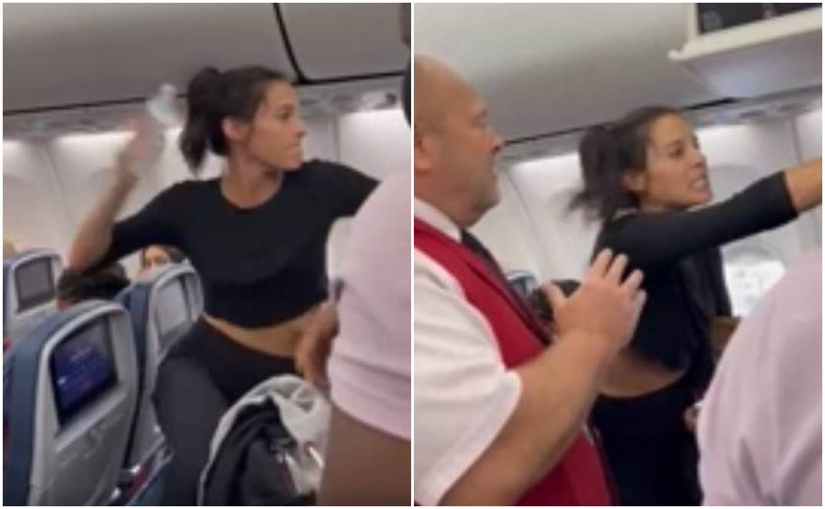 Mujer arroja botella e insulta a tripulación de vuelo por impedirle cargar a su perro