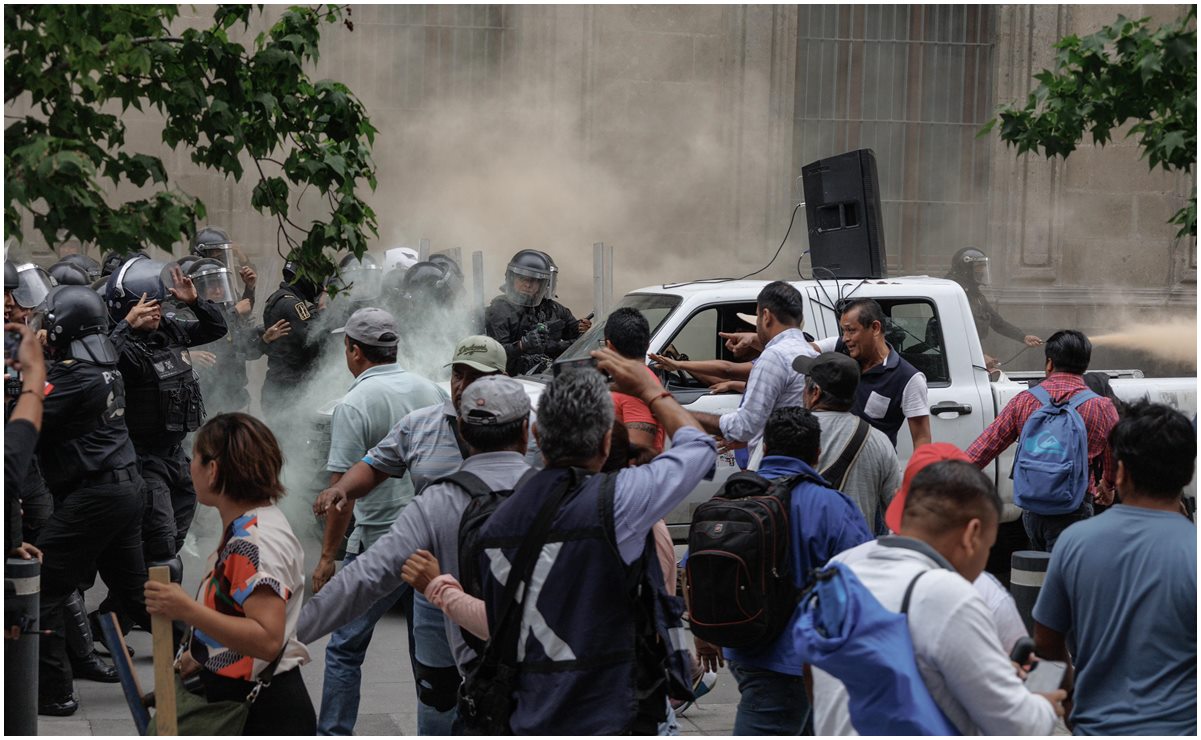 CNTE repudia enfrentamientos en Ciudad de México y Oaxaca; mantiene plantón en Zócalo 