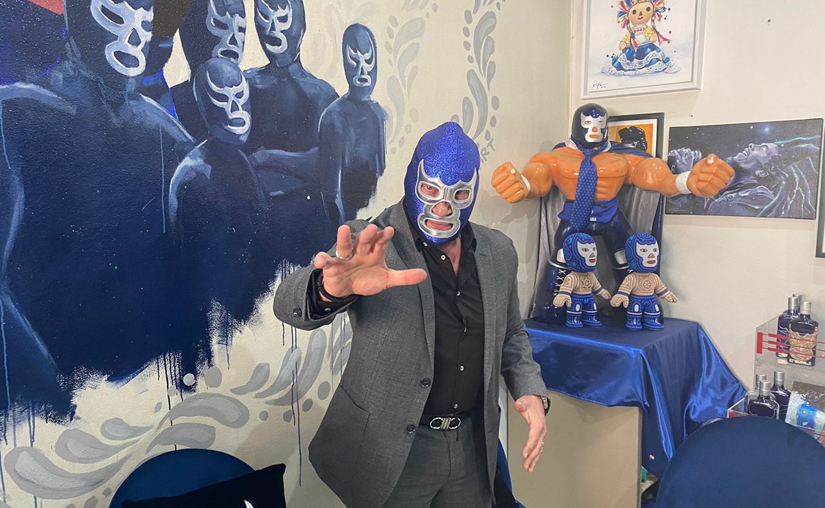 Blue Demon Jr. festeja el primer aniversario de su galería de arte