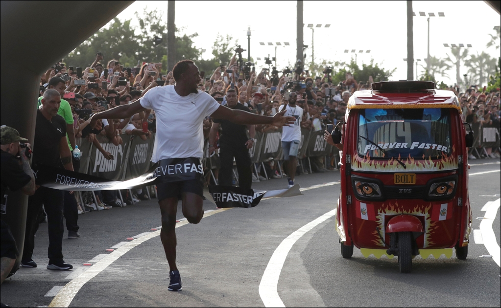 Usain Bolt es mucho más rápido que un mototaxi