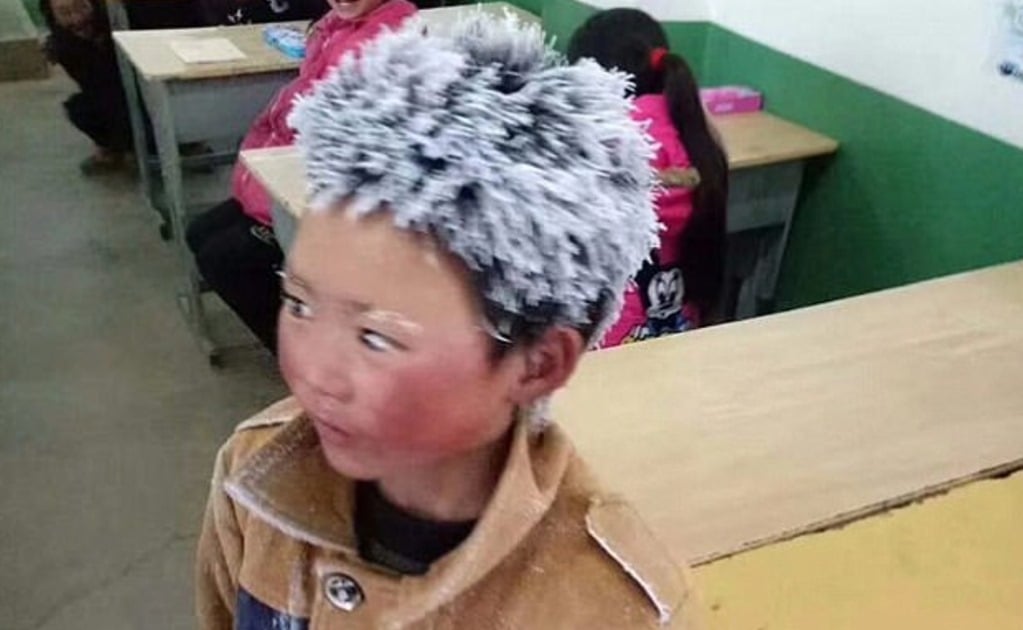 Imagen de niño chino que llega "congelado" a la escuela conmueve al mundo