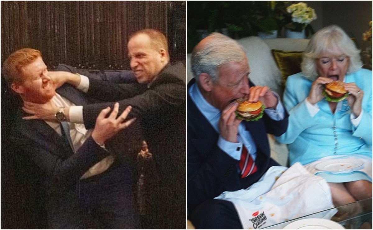 La 'pelea' del príncipe William y Harry retratada en curiosa parodia de la familia real británica