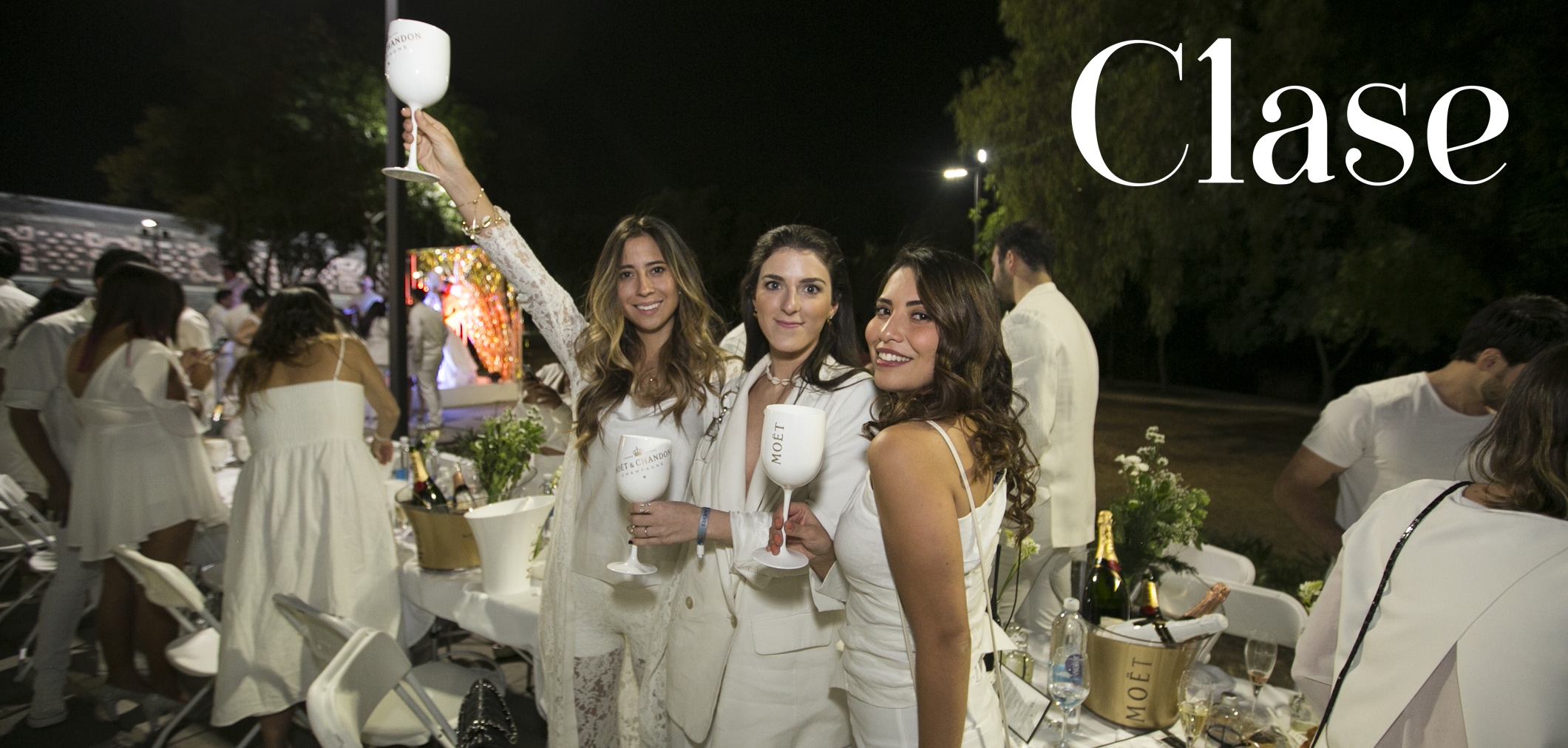 Fer Espíritu, Michelle Sandler y Renata Palmer en el picnic de Dîner en Blanc