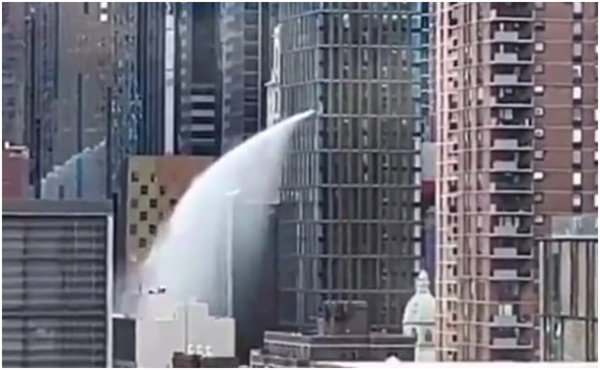 VIDEO: Impresionante cascada de agua... ¿en rascacielos de Manhattan?