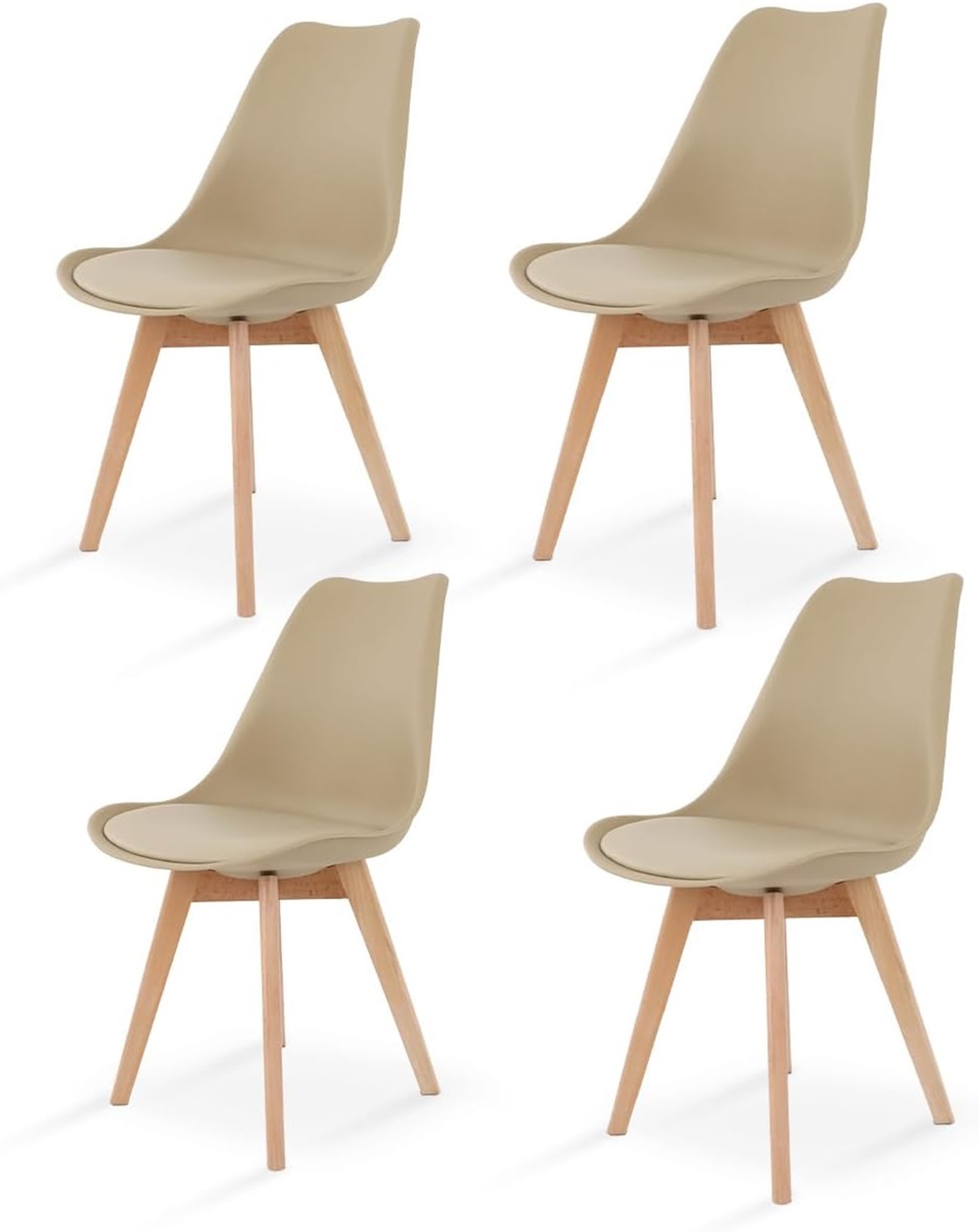 Sillas de Comedor Modernas con Asiento Acolchado de Diseño Minimalista Tipo Eames Tulip