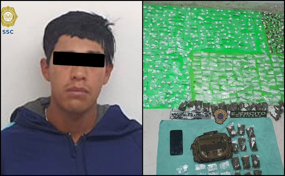 Detienen a sujeto con más de 700 dosis de aparente narcótico en Iztapalapa