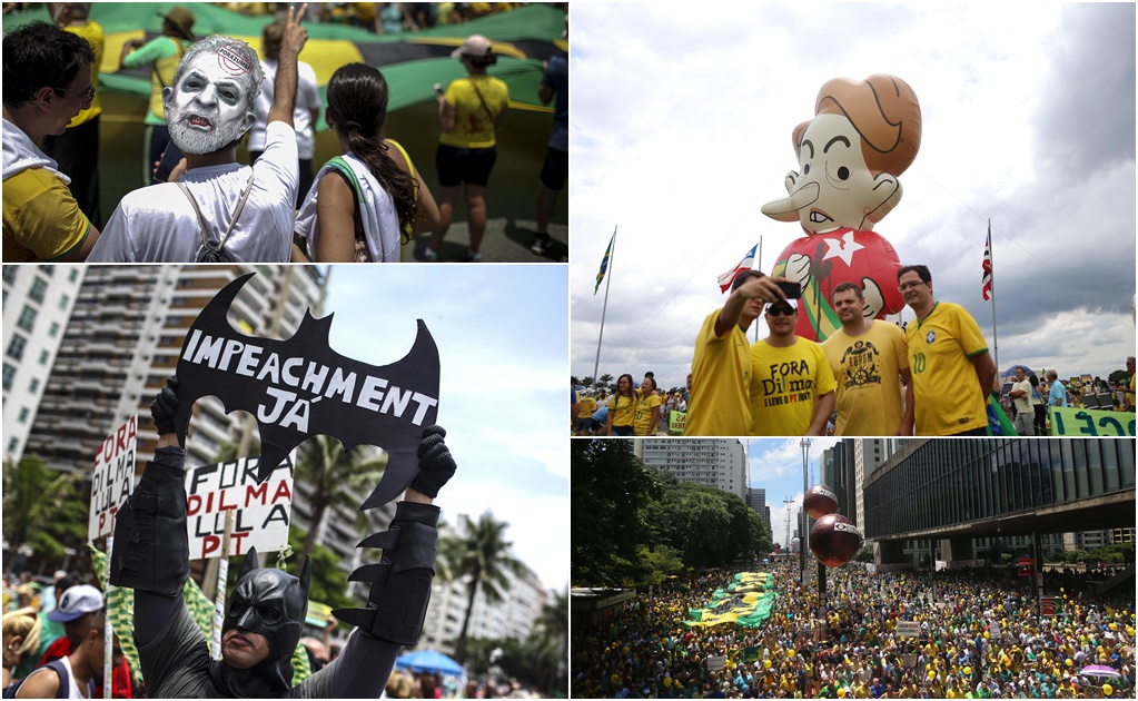 Con protestas en Brasil exigen la destitución de Rousseff