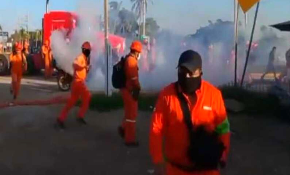 Guardia Nacional rechaza actuación en Refinería de Dos Bocas ante choque de trabajadores