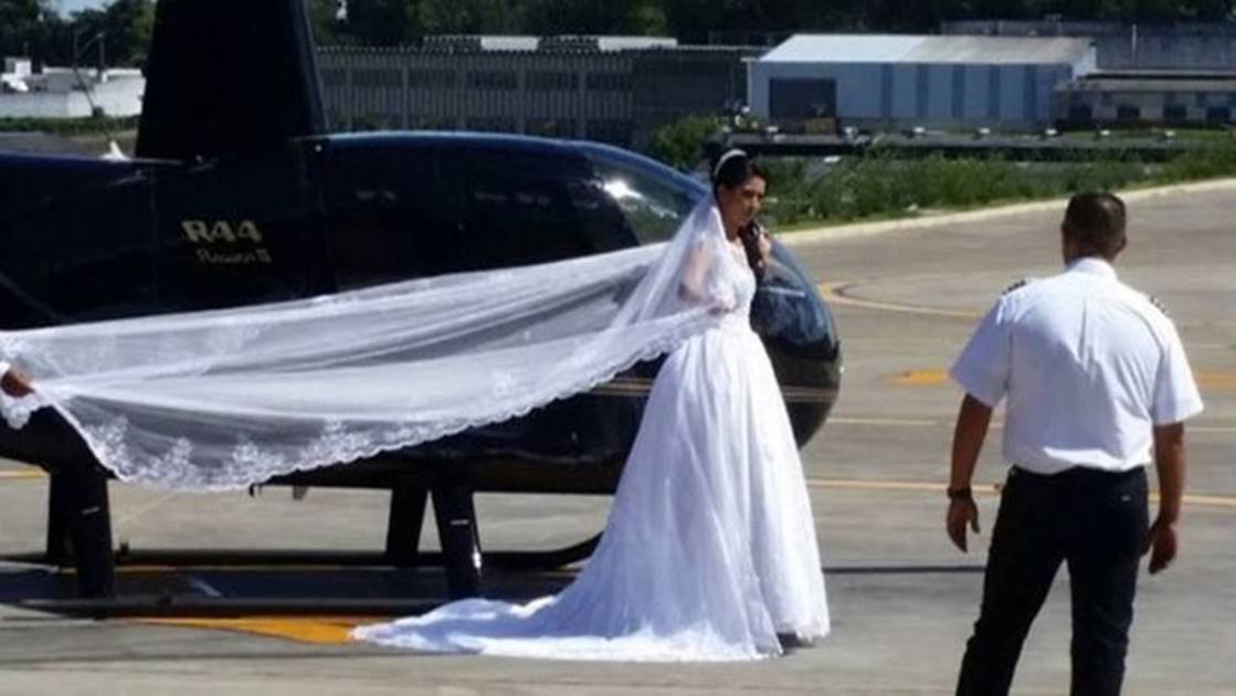 Muere novia al caer del helicóptero en el que iba a su boda