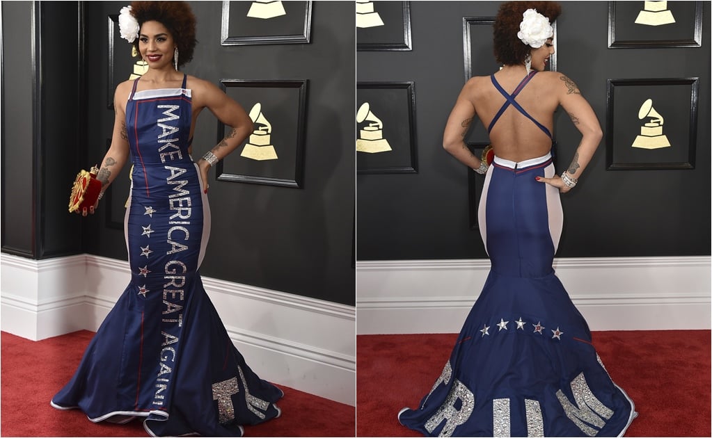 Cantante usa vestido pro Trump en los Grammy y sale beneficiada