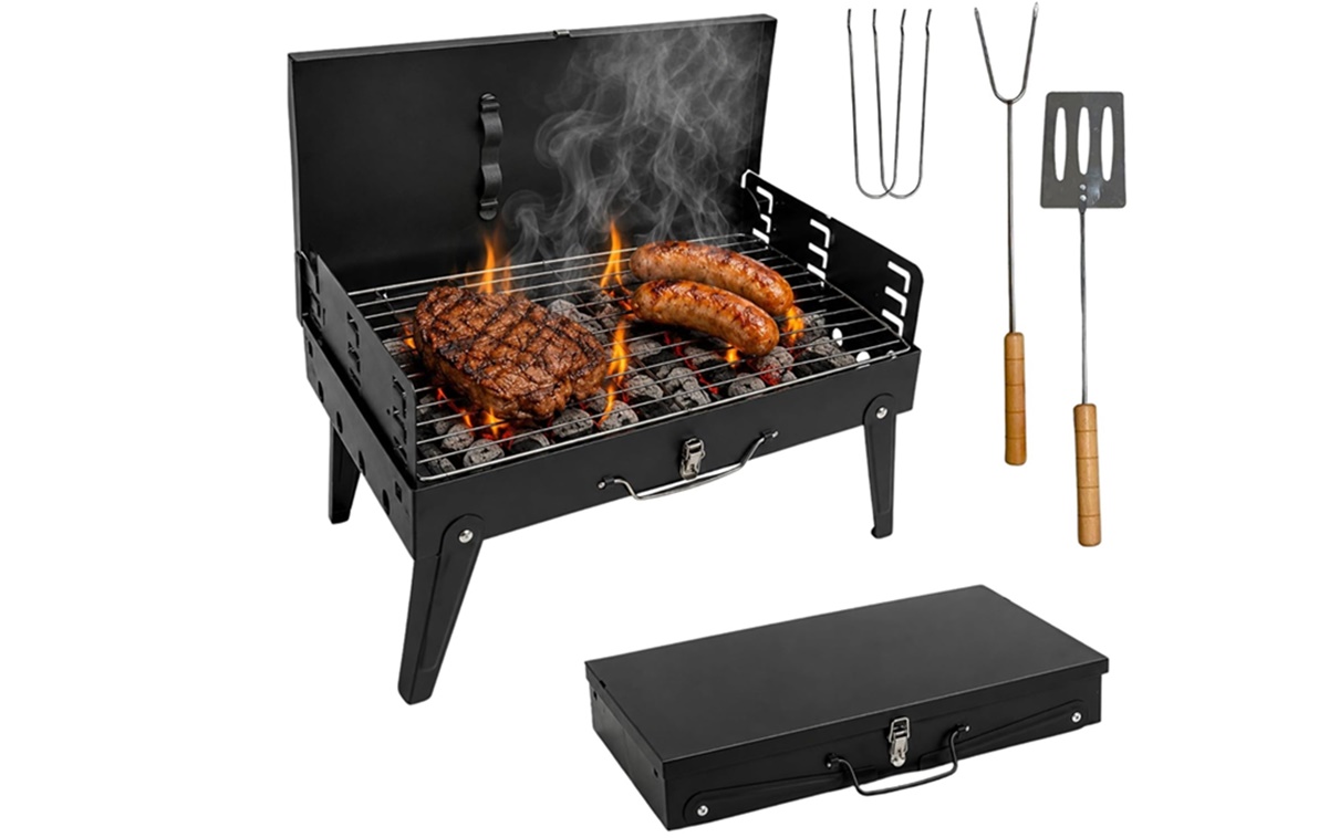 Asador de Carbon, Parrilla para Asar Negro