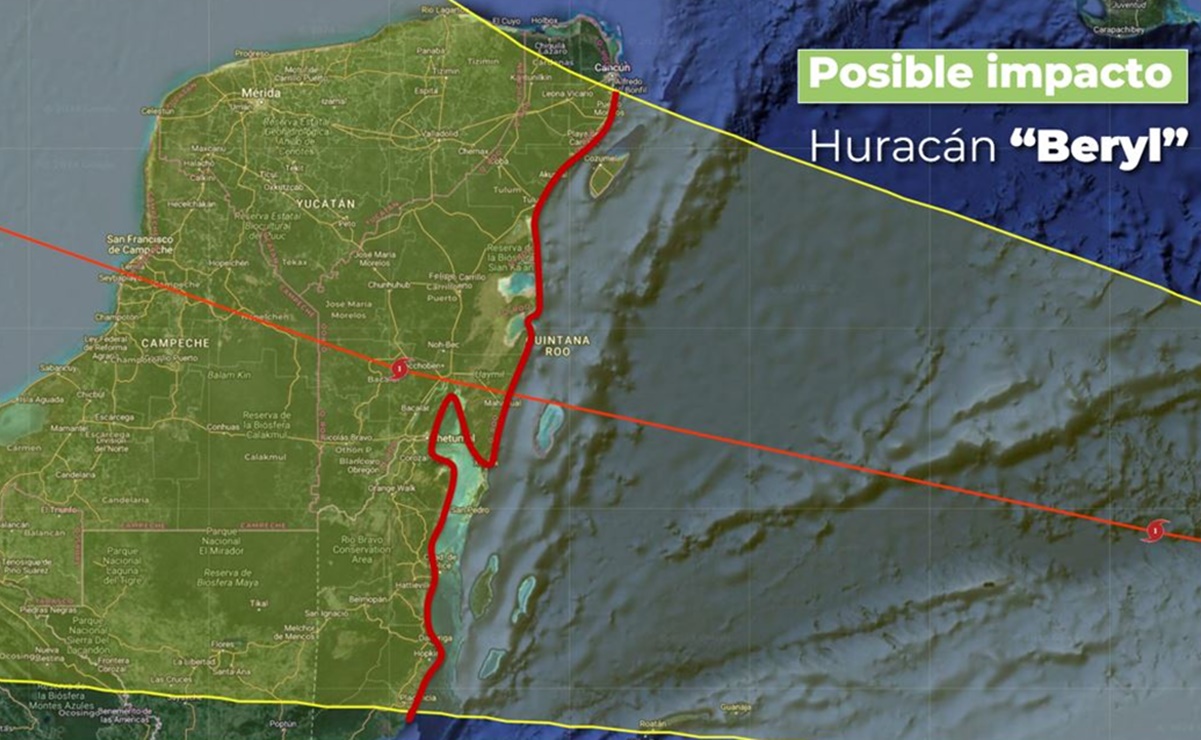 Huracán Beryl: Activan alerta verde para los 106 municipios de Yucatán 