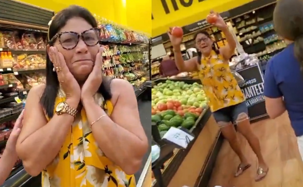 Mujer cubana se emociona en un supermercado en Miami; "yo nunca había visto esto". VIDEO