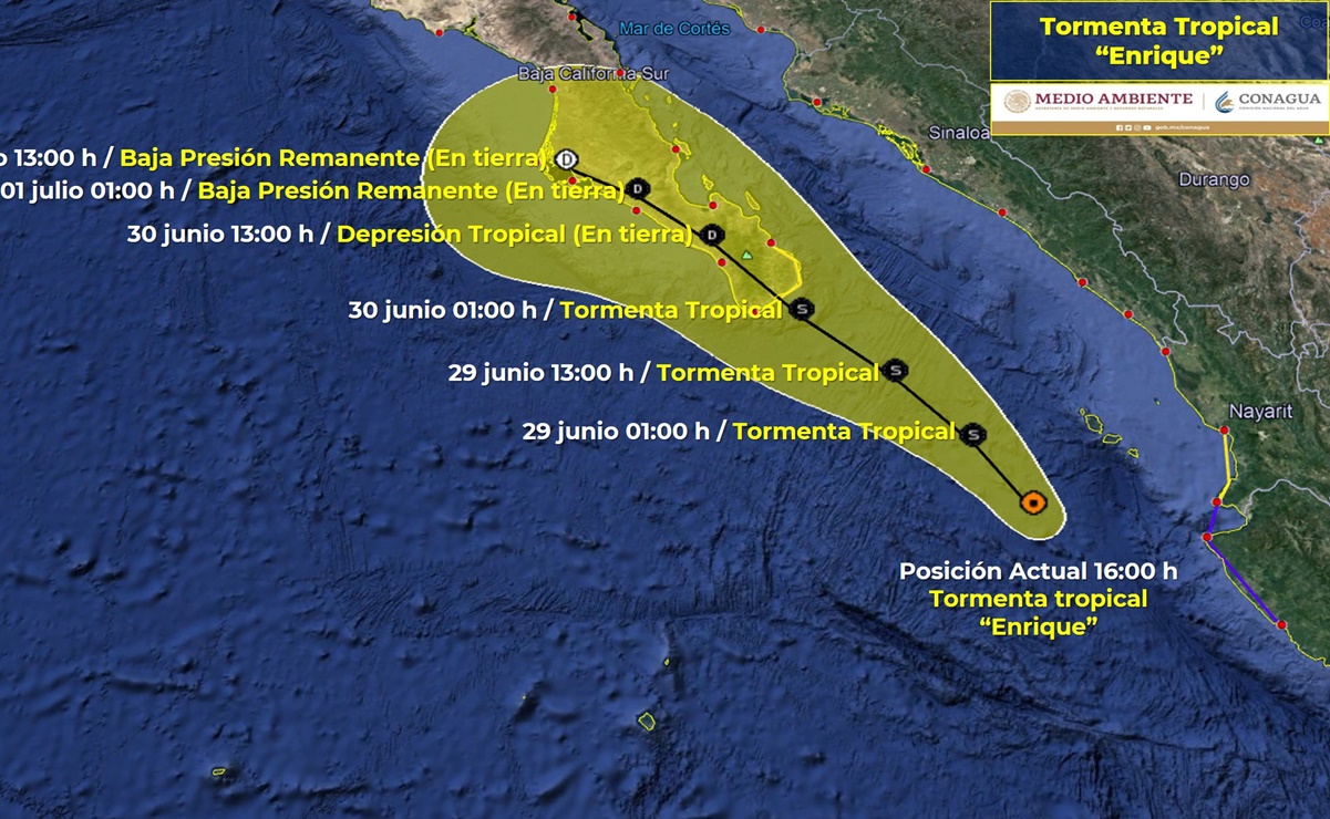 Activan Plan DN-III y Plan Marina en Baja California Sur por tormenta tropical “Enrique”