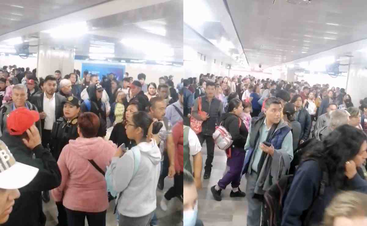 Momentos de pánico se vivieron en L2 del Metro tras arrojarse persona al convoy en Pino Suárez